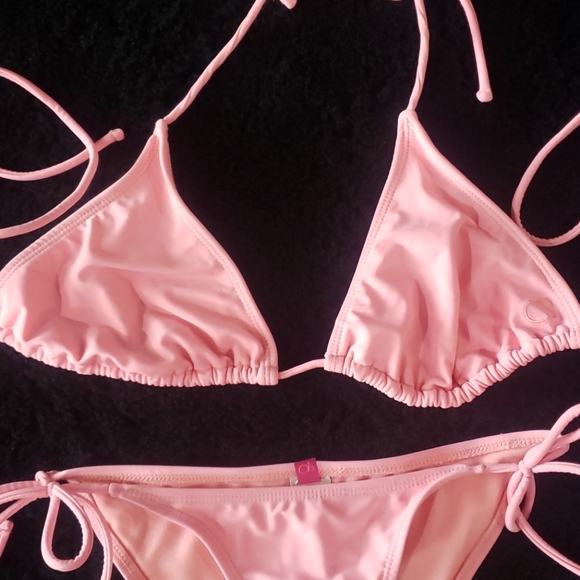 OP peach pink triangle bikini - Picture 3 of 6
